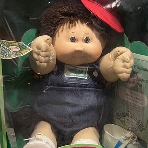 1985 Cabbage Patch Doll with Red Hat and Denim Outfit